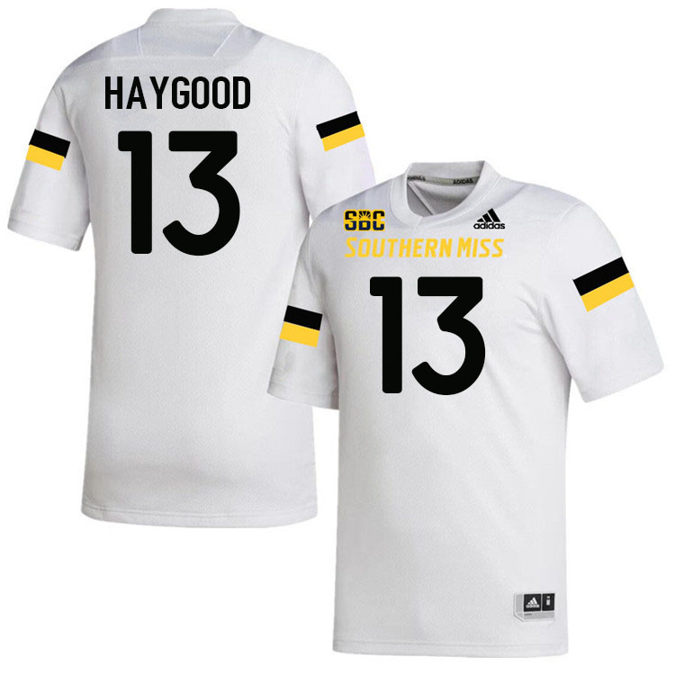 Southern Miss Golden Eagles #13 Mathis Haygood Football Jersey Stitched-White